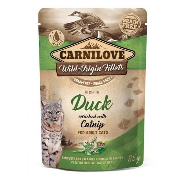 Carnilove Cat Pouch Duck&Cantip z kaczką i kocimiętką 85g