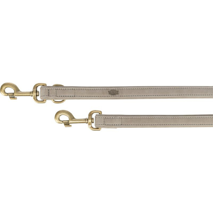 Trixie Pure smycz regulowana dla psa skórzana jasnoszara M-L: 2m/20mm