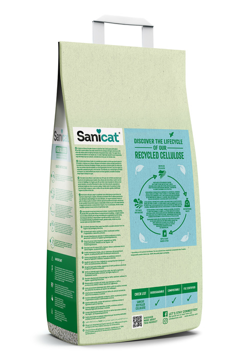 Sanicat Recycled Celulose żwirek uniwersalny celuloza 20l kompostowalny