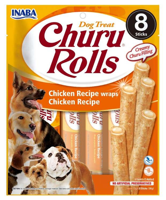 Inaba Dog Churu Rolls kurczak 8x12g