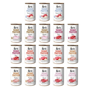 Brit Mono Protein mix smaków 400g x 18 sztuk