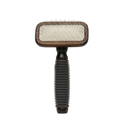 Barry King Szczotka pudlówka prostokątna dla zwierząt drewno bukowe stal tworzywo TPR 9,4x16,4 cm