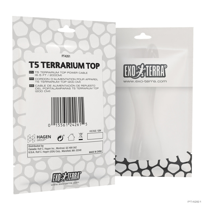 ExoTerra Kabel zasilający do T5 Terrarium Top 200cm