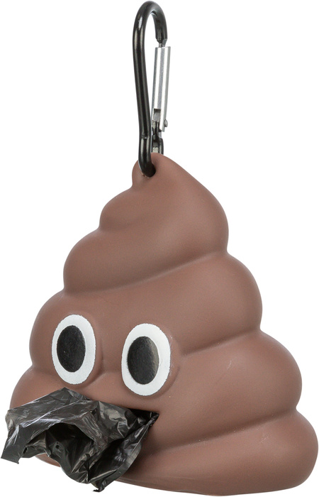 Trixie Poop emoji pojemnik na woreczki na odchody 8x5cm + 15 woreczków