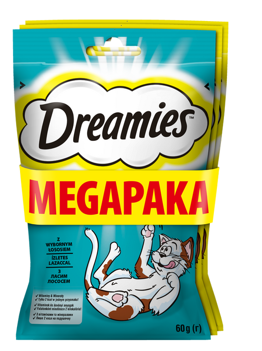 Dreamies z łososiem + ser zestaw 3x60g