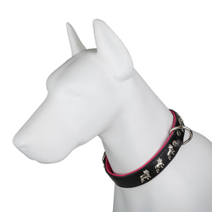 Barry King Obroża wzór super bulldog francuski 30mm/55cm czarno/różowa