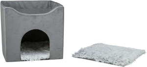 Trixie Legowisko zamknięte dla psa/kota Harvey szare/biało-czarne 38x38x38cm