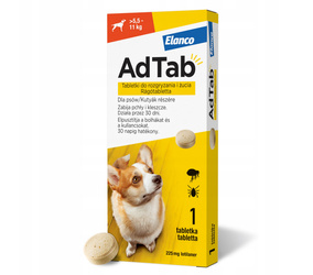 AdTab Tabletki na pchły i kleszcze dla psa 225mg 5,5-11kg