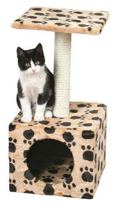 Trixie Junior drapak z budką i platformą  31x31x60cm wzór łapki