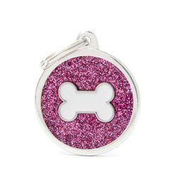 MY FAMILY SHINE adresówka grawerowana Kółko Z Kością Różowe