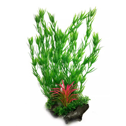 Aqua Natura Roślina do dekoracji akwarium zielona plastikowa 38cm wodny rozmaryn czerwona trawa