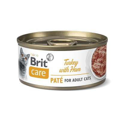 BRIT CARE CAT turkey pate & ham 70g