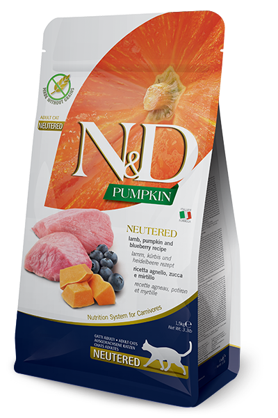 Farmina N&D Pumpkin Kot Neutered Adult Jagnięcina, Dynia i Jagody 1,5kg