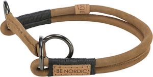 Obroża zaciskowa Be Nordic M: 45cm/8mm brązowa skórzana