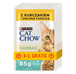 Purina Cat Chow HAIRBALL z kurczakiem i fasolką 20x85g