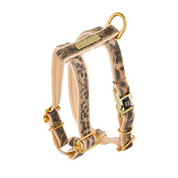 Barry King skórzane szelki dla psa Wild Cheetah beżowe M 16mm