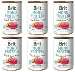 Brit Mono Protein tuńczyk ze słodkimi ziemniakami 6x400g