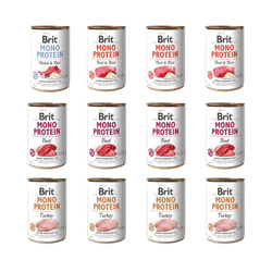 Brit Mono Protein zestaw 12x400g karma mokra dla psa