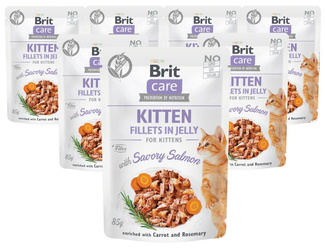 Brit Care Kitten Savory Salmon filety z kurczaka w galaretce 12x85g