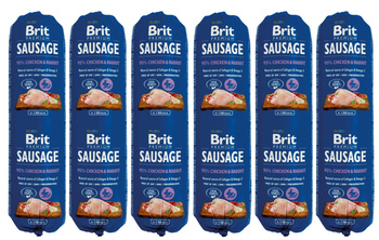 Brit Premium Sausage królik z kurczakiem 6x800g
