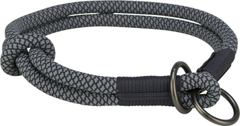 Obroża zaciskowa Soft Rope M: 45cm/10mm czarna/szara Nylon