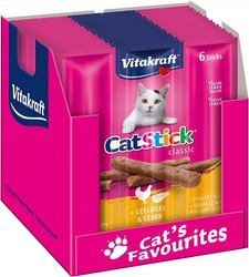 Vitakraft Kabanosy Cat Stick Mini z drobiem i wątróbką 20x18g