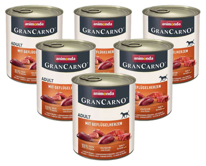 Animonda GranCarno Adult Serca Drobiowe 6x800g