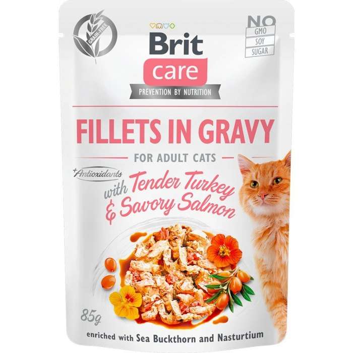 Brit Care Cat z łososiem i indykiem 85g