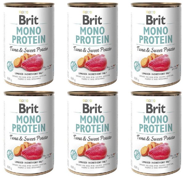 Brit Mono Protein tuńczyk ze słodkimi ziemniakami 6x400g