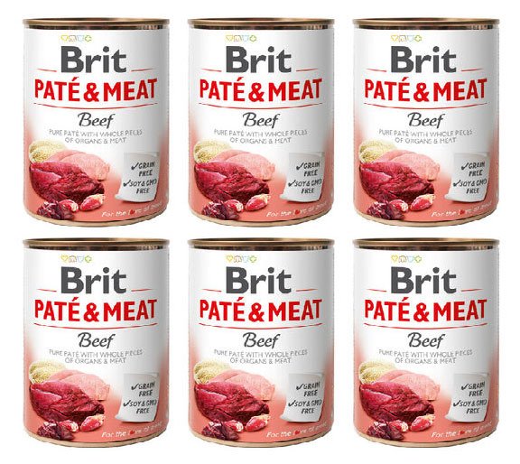 Brit Pate&Meat Beef Wołowina 6x800g 