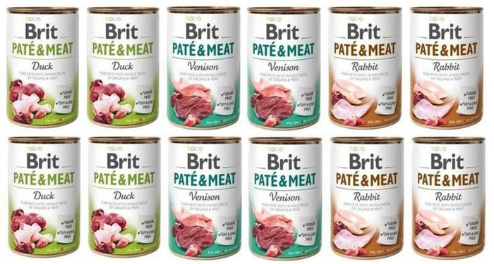 Brit Pate&Meat Mix Smaków 12x400g