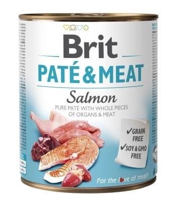 Brit Pate&Meat z łososiem 6x800g