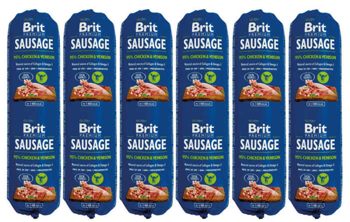 Brit Premium Sausage dziczyzna z kurczakiem 6x800g