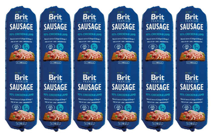 Brit Premium Sausage jagnięcina z kurczakiem 6x800g