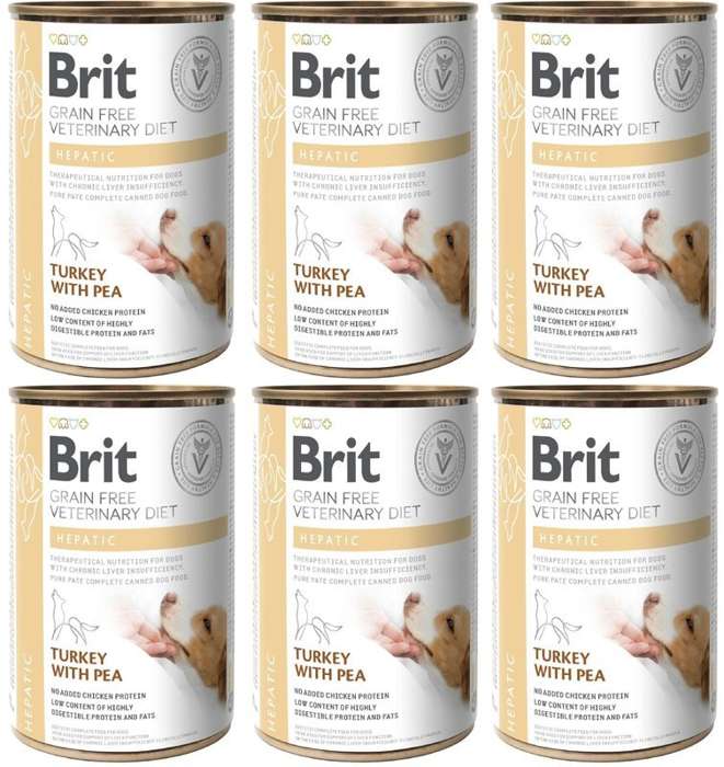 Brit Veterinary Diet Hepatic Turkey&Pea 6x400g