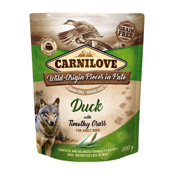 Carnilove Dog Pouch Duck&Timothy Grass 300g