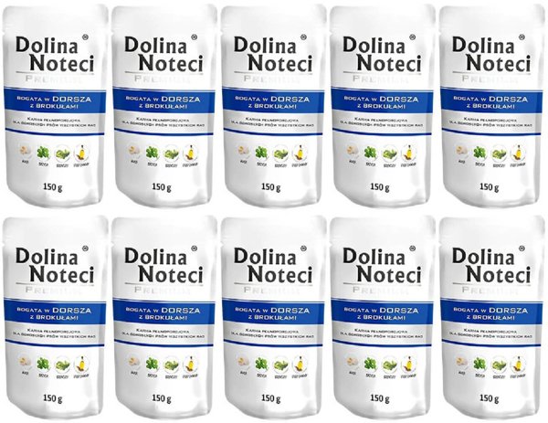 Dolina Noteci Premium Bogata w Dorsza z Brokułami 10x150g 