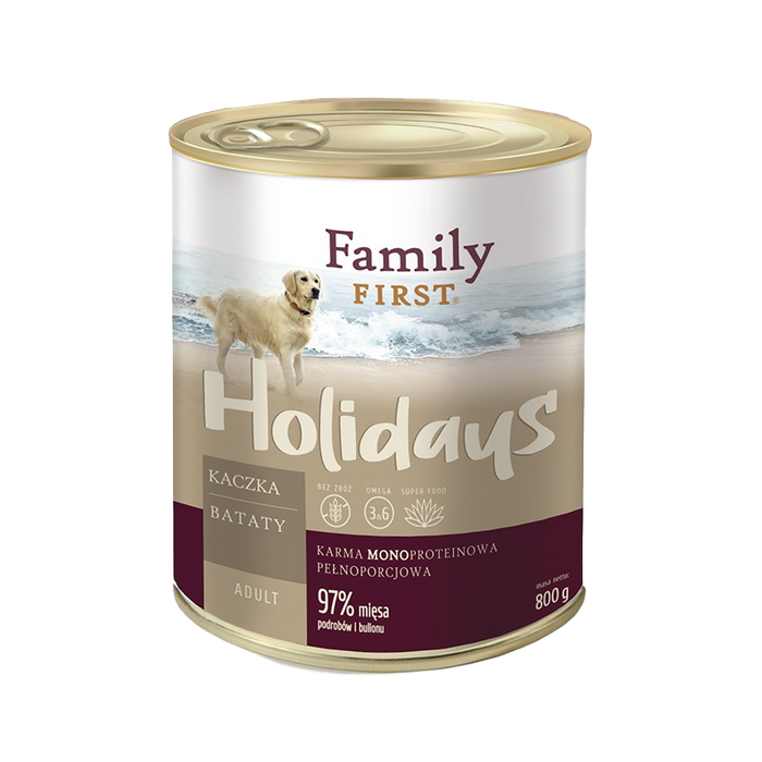 Family First Holidays z kaczką i batatami 800g 3+1 Gratis