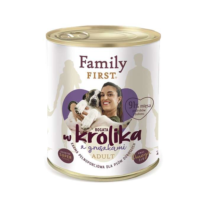 Family First z królikiem i gruszkami 800g