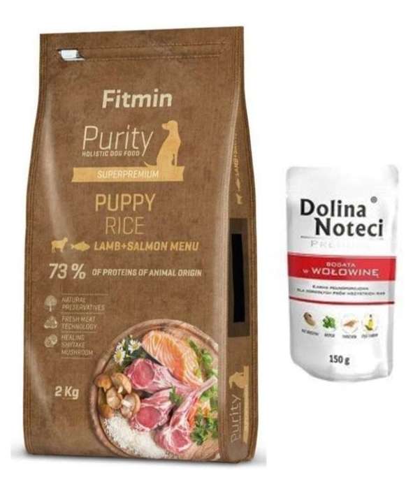 Fitmin Purity Rice Puppy Lamb&Salmon 2kg + GRATIS