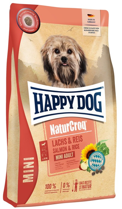 Happy Dog NaturCroq Mini Adult  z łososiem i ryżem 800g