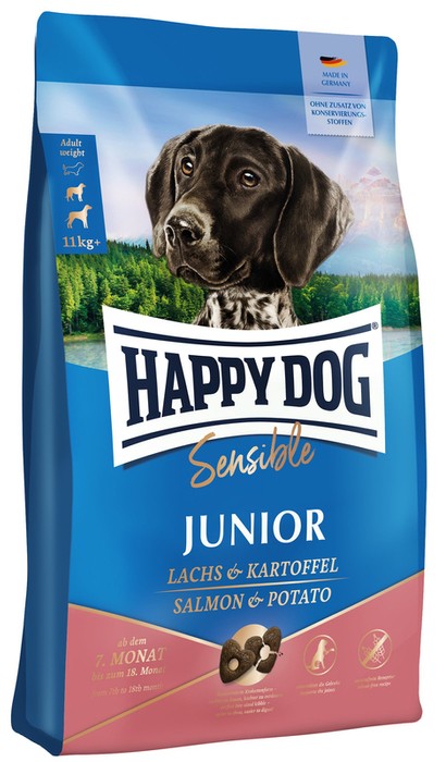 Happy Dog Sensible Junior z łososiem i ziemniakiem 10kg