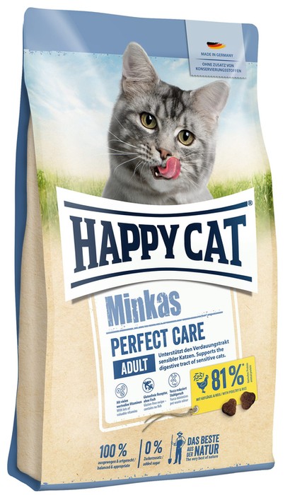 HappyCat Minkas Adult Perfect Care z drobiem i ryżem 500g