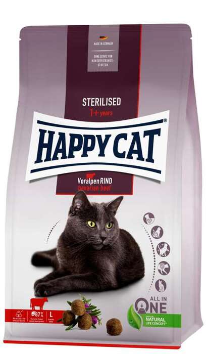 HappyCat Sterilised z wołowiną bawarską 4kg