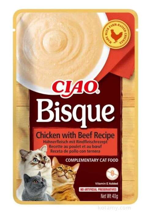 Inaba Cat Ciao Bisque kurczak i wołowina 40g