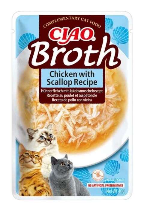 Inaba Cat Ciao Broth kurczak i przegrzebki 40g