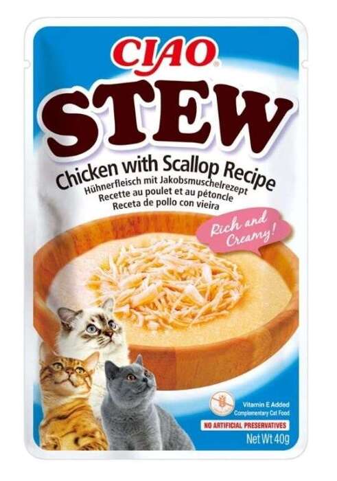 Inaba Cat Ciao Stew kurczak i przegrzebki 4x40g