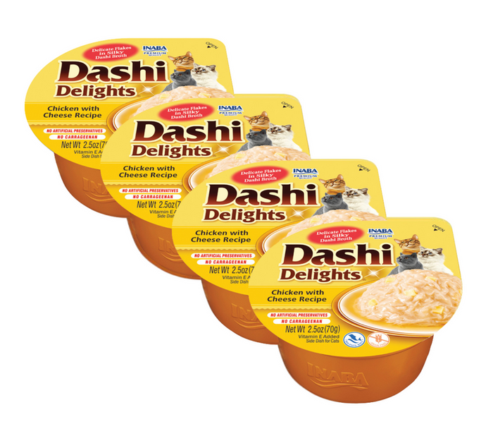 Inaba Cat Dashi Delights kurczak i ser 4x70g