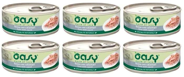 OASY Natural Adult Tuńczyk z kalmarami 6x70g