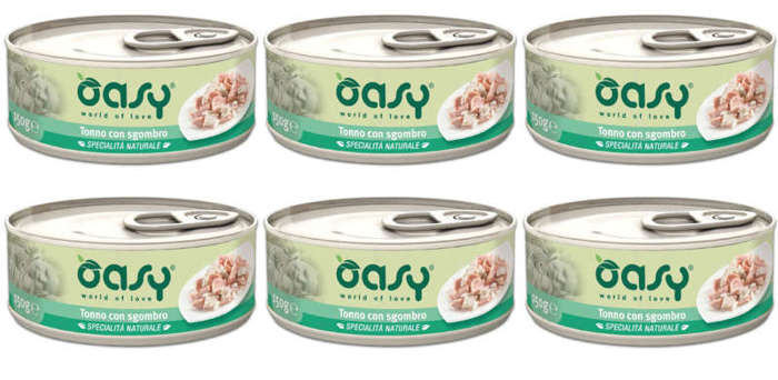 OASY Natural Adult Tuńczyk z makrelą 6x70g